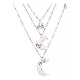 Deluxe 3 Collares De Hermanas Colgantes Regalo Forma Corazón