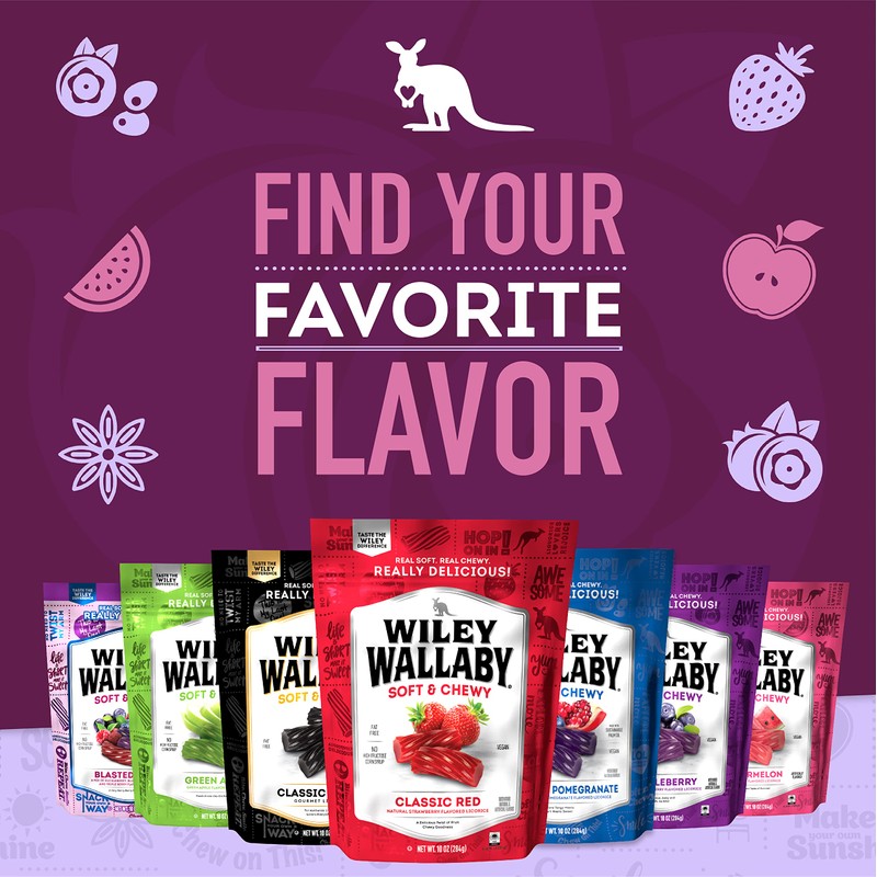 Wiley Wallaby Licorice 10 Ounce Classic Gourmet Soft & Chewy
