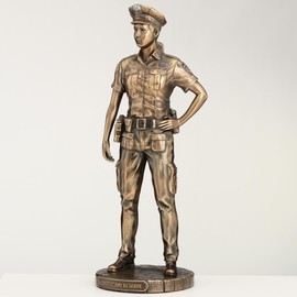 Veronese Design 11 3/8 Inch Police Woman Protect and Serve Police Officer Tribute Statue Cold Cast Resin Bronze Finish