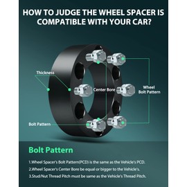 SCITOO 2Pcs 1.5" Wheel Spacers 6x135 Studs 14x2 87.1mm 6Lug Wheel Spacers No Hubcentric Fit for Lincoln Navigator Mark LT for Ford for F-150 Expedition