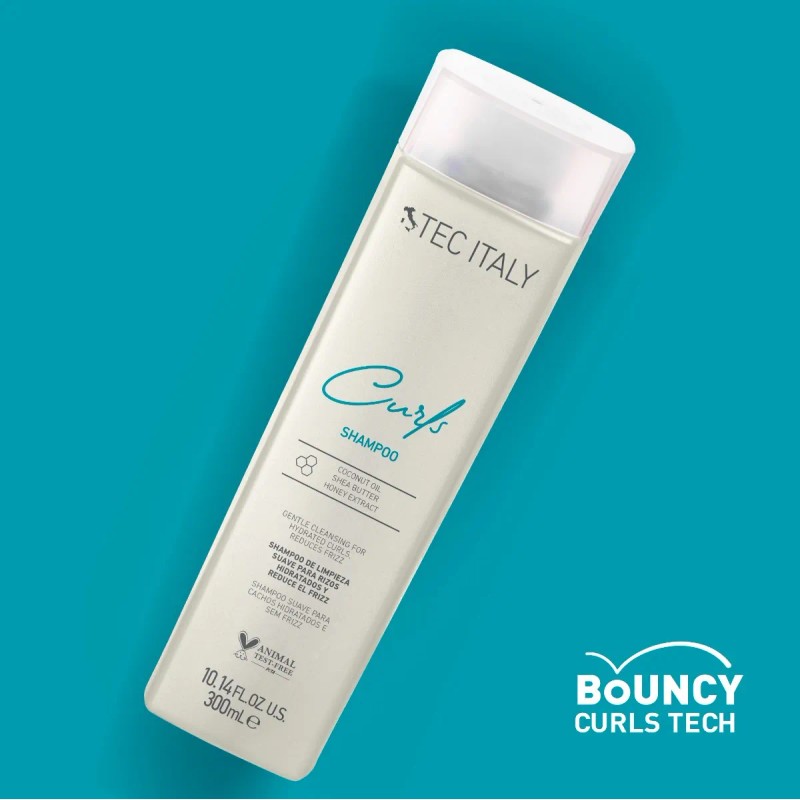 Tec Italy Curls Shampoo Limpieza Suave Antifrizz Rizos 300ml