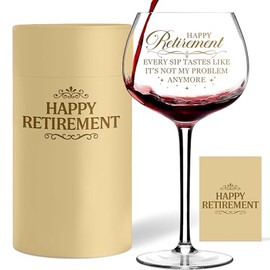 ZYNINORA Happy Retirement Gift for Woman, Farewell Gifts for Coworkers, Retired Gifts for Teacher, Boss, Friend, Men, Women, Retirement Wine Glass 16 Oz