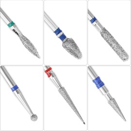 QWORK® 13PC Nail Drill Bits Set , 3/32 Inch Tungsten Carbide, Ceramic, Diamond Nail Drill Bits Kit and Brush for Acrylic Nails & Cuticle Cleaning,Professional & DIY Use