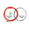 AARNAV Red Brake Cable Set FRONT REAR BMX MTB BIKE