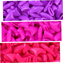 zetpo 60 pcs Cat Nail Caps | Cat Claw Covers | with Adhesives and Applicators (M, Purple, Rose, Bright Pink)