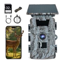 ZAIDER Trail Camera, Security Camera, Outdoor, Small, Solar, 4K (3-Way Power & IP67 Waterproof), Surveillance Camera, Wi-Fi Compatible, No Power Supply, No Construction Required, Motion Detection