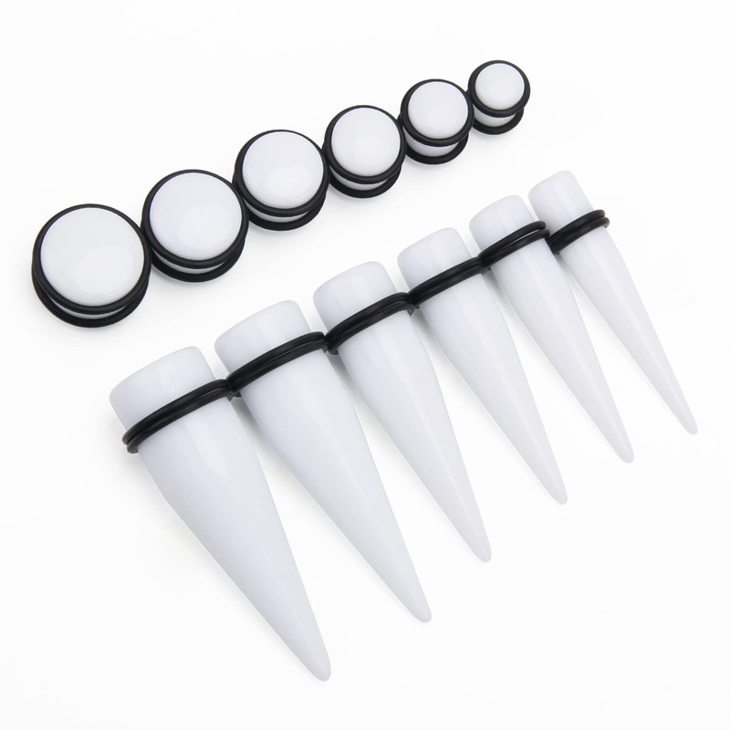 Zhichengbosi Big Ear Gauges Kit 24 Pieces Acrylic Tapers and