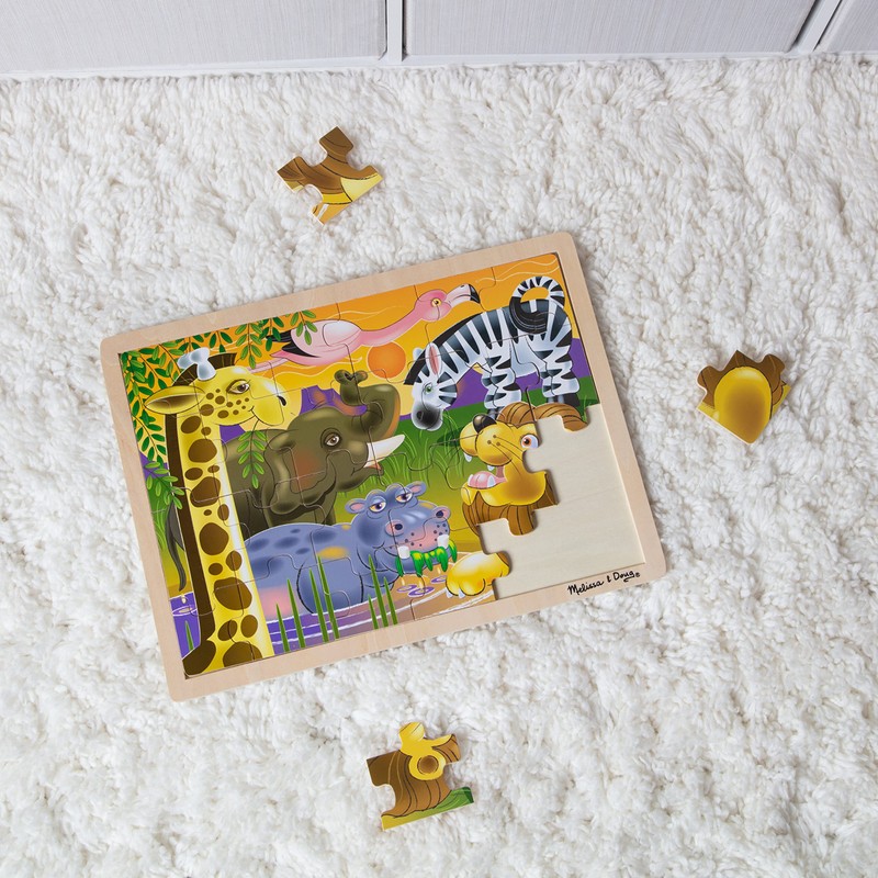 Melissa & Doug African Plains Safari Wooden Jigsaw Puzzle with