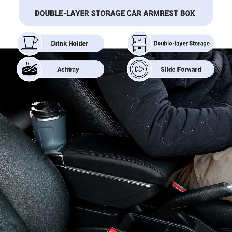 HRCHCG Armrest for Toyota Yaris iA Sedan 2017 2018 Dual