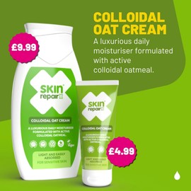 SkinrepairX SkinRepairX Colloidal Oat Cream 500ml for Dry Skin, Eczema, Psoriasis, Sunburn, Chicken Pox, Vegan, Fragrance Free, Suitable from Birth, Soap Substitute