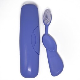 RADIUS Toothbrush Original Big Brush, BPA Free ADA Accepted - Right Hand - Periwinkle Brush with Periwinkle Case