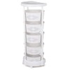 ATOLOMOTOR 5-Tier Rotating Fruit Vegetable Rack with Wheels, Kitchen Carts
