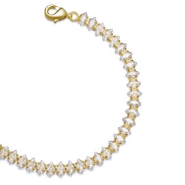 Pearich 14k Gold Filled Tennis Bracelet|Cubic Zirconia Classic Tennis Bracelet for Women|Gold Link Bracelets For Women|Marquise Tennis-6.75