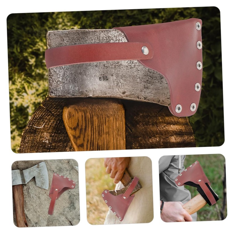 Outanaya Reusable Leather Hatchet Axe Protective Cover Portable Camping Axe
