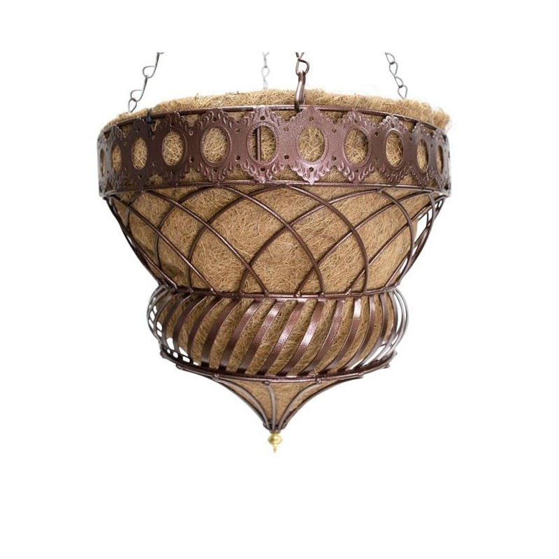 Austram Bronze Queen Anne Hanging Planters, 14 inch Diameter, Metal