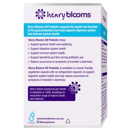 Henry Blooms SB Probiotic Gut Health 60 Vegetarian Capsules