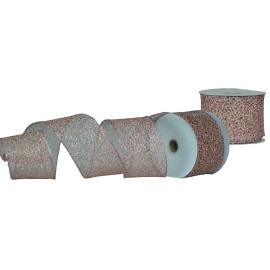 Unbranded 2 Pack of 30' Rose Gold Glitter Ribbon