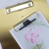 Banjiang Stainless Steel Magnetic Clipboards,Gold Clipboard with Pen Holder,Metal Clip
