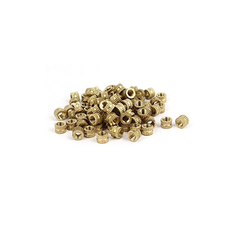 Sourcingmap M5 x 5mm Female Thread Brass Knurled Threaded Round