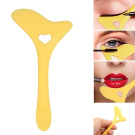 Herramienta de Ayuda para Delineador de Ojos, Plantillas de Silicona para Delineador de Ojos, Aplicador de Pestañas Reutilizable, Herramienta de Maquillaje de Ojos para Dibujo de (Amarillo)