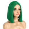BERON 12 Inches Emerald Green Wig Short Straight Hair Bob
