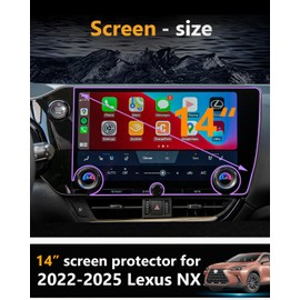 VEIROOM Screen Protector For Lexus NX 350 2022-2026, Tempered Glass Infotainment Protective Film For NX350 NX250 2026 2025 2024 2023 Accessories - 14 inch