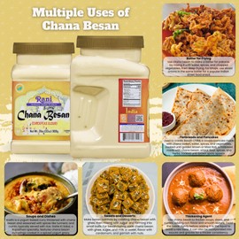 Rani Chana Besan (Chickpeas Flour, Gram) 32oz (2lbs) 908g PET Jar ~ All Natural | Vegan | Gluten Friendly | NON-GMO | Kosher | Indian Origin