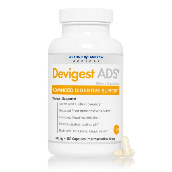Arthur Andrew Medical - Devigest ADS, Advanced Digestive Support, Relief for Lactose Intolerance and Casein Sensitivities, Vegan, Non-GMO, 180 Capsules