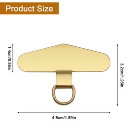 AYWFEY 3 Pcs Universal Phone Tether Tab, Metal Cell Phone Tether Patch, Phone Lanyard Patch Replacement, for Most Cell Phones (Black, Silver, Gold)