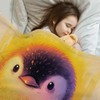SARA NELL Penguin Blanket, Cute Baby Penguin Flannel Throw Blanket,