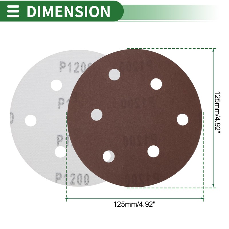 X AUTOHAUX Sandpaper Hook & Loop Sanding Sheets 125x125mm Red