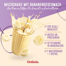 Gerlinéa Drink Milkshake Flavour Banana - Protein-Rich Meal Replacement - Powder for Reconstitution - Contains 15 Meals - 220388