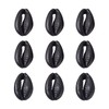 Cheriswelry 10pcs Gunmetal Electroplated Shell Beads Undrilled Matte Natural Cowrie