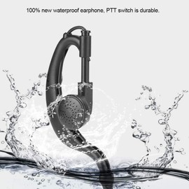 Portable Waterproof Headset Earphones for Walkie Talkie and Radio, PTT Microphone Speaker for UV-9R Plus Mobile Devices