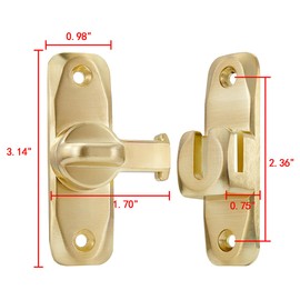 INIRET 4 Packs Barn Door Latches,Gold 90/180 Degree Gate Lock,Zinc Alloy Right Angle Door Lock Latch,Flip Gate Latches Hardware,Door Security Sliding Door Latch Lock fo Cabinets,Bathroom