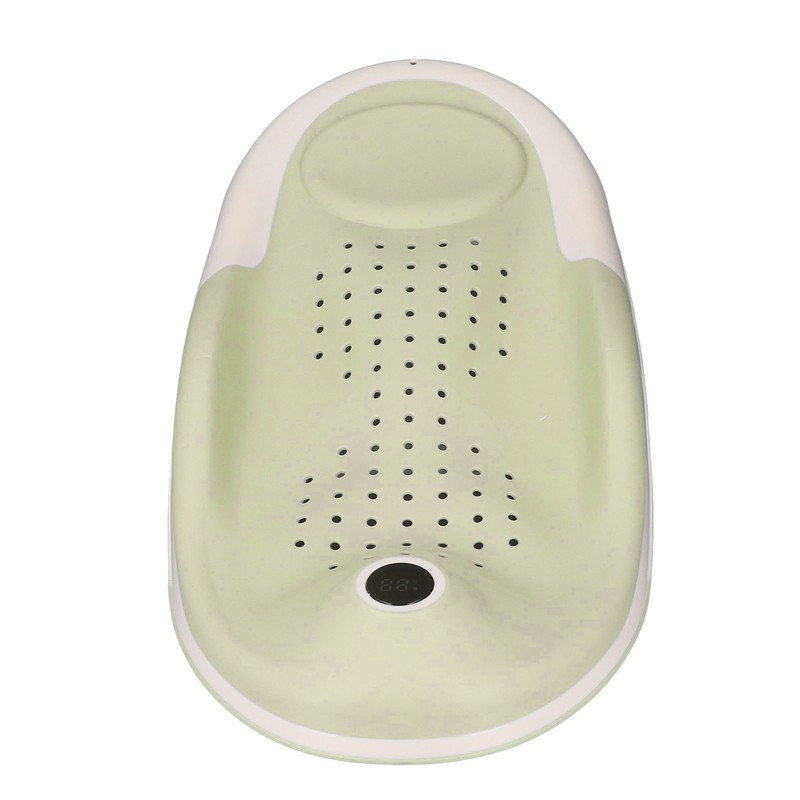 Foldable Baby Bath Support with Thermometer Slip Resistant Ergonomic Infant