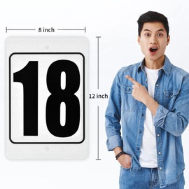 8 x 12 inch Reflective Parking Lot Number sign Aluminum Number sign Curbside Number Weatherproof Fade Resistant High-Intensity Grade Aluminum Sign for Outdoor Indoor (Number Sign 14)