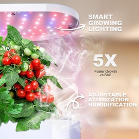 SLARY Hydroponics Growing System Mist Humidifier, 11 Pods Indoor Garden Plant Germination Kit with LED Full Spectrum Grow Light, Auto Timer, Adjustable Height Smart Hydrophonic Planter