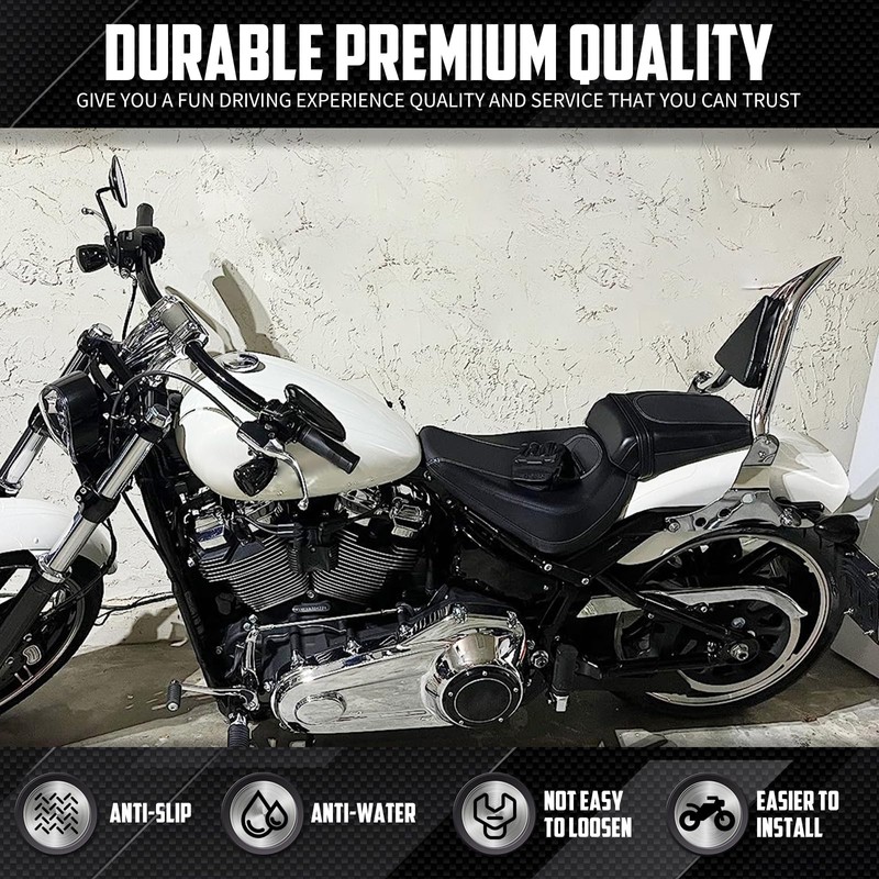 cooideamoto Detachable Sissy Bar 22" Passenger Backrest Pad Fit For