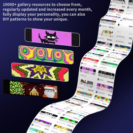 OBEST LED Scoreboard, 39 x 10.7 cm LED Scroll Programmable, Flexible LED Sign for Car, Truck, Shop, Bar, Hotel, Advertising, Smart App Control, USB Powered