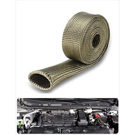 Protector de calor para línea de combustible, protección térmica para manguera, protector para cables de bujías, cubierta protectora de 2500°F para cables de auto y conducto de cables de freno (1