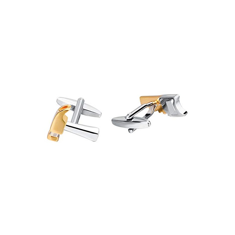 Hammer and Saw Tools Handyman Carpenters Gold Cufflinks