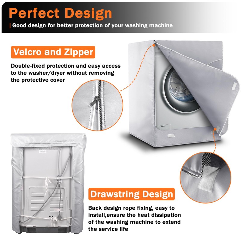 AKEfit Washer/Dryer Cover for Front Load, Washing Machine Cover Waterproof,