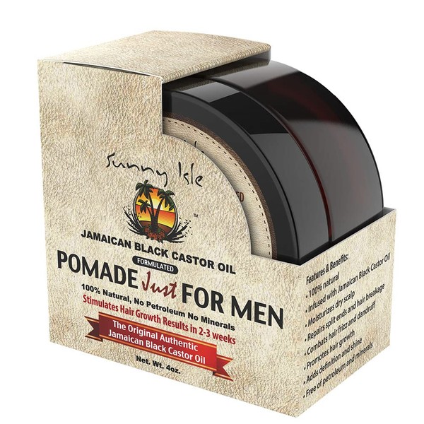 Sunny Isle Jamaican Black Castor Oil Hair Food Pomade For Men, 4 oz | For Dry Scalp, Hair Breakage, Growth Stimulation, Frizz Control & Dandruff