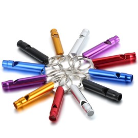 Aroncent Emergency Survival Aluminum Whistle Key Chain for Hiking Camping Climbing 12 PCS