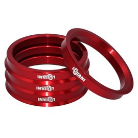 LUJIANI Red Universal Hub Centric Ring, 66.6 mm OD to 57.1 mm ID Centerbore, Aluminum Alloy Wheels Center Shaft Shock Absorbing Hubrings, Hub Adapter Rings Compatible with Most Vehicles, Pack of 4
