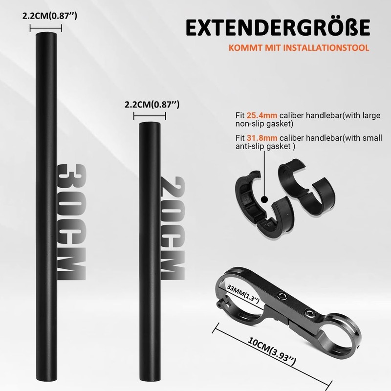 Bicycle Handlebar Extension, 20 cm Handlebar Extension Bicycle with Screwdriver,