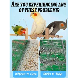 Niwaes Disposable Bird Cage Liners - Clear Plastic Parakeet Liner Bags - 100 Pcs Universal Film for Finches, Canaries, Cockatiels