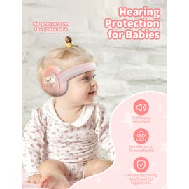 ONITOON Baby Ear Muffs, 2-in-1 Baby Noise Canceling Headphone, Hearing Protection for Babies 0-48 Months, Adjustable Headband