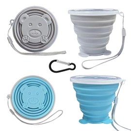 FINDWORLD Collapsible Cups-Silicone Foldable Cup-Expandable Folding DrinkingCup Reusable Portable Mugs-Cup For Travel, Camping, Hiking, Beach, Holiday Vacation, Outdoor Sports (GreenBlue)